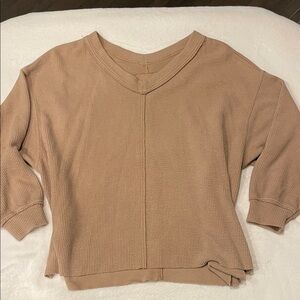 🍎 Aerie Light Brown v-neck sweatshirt